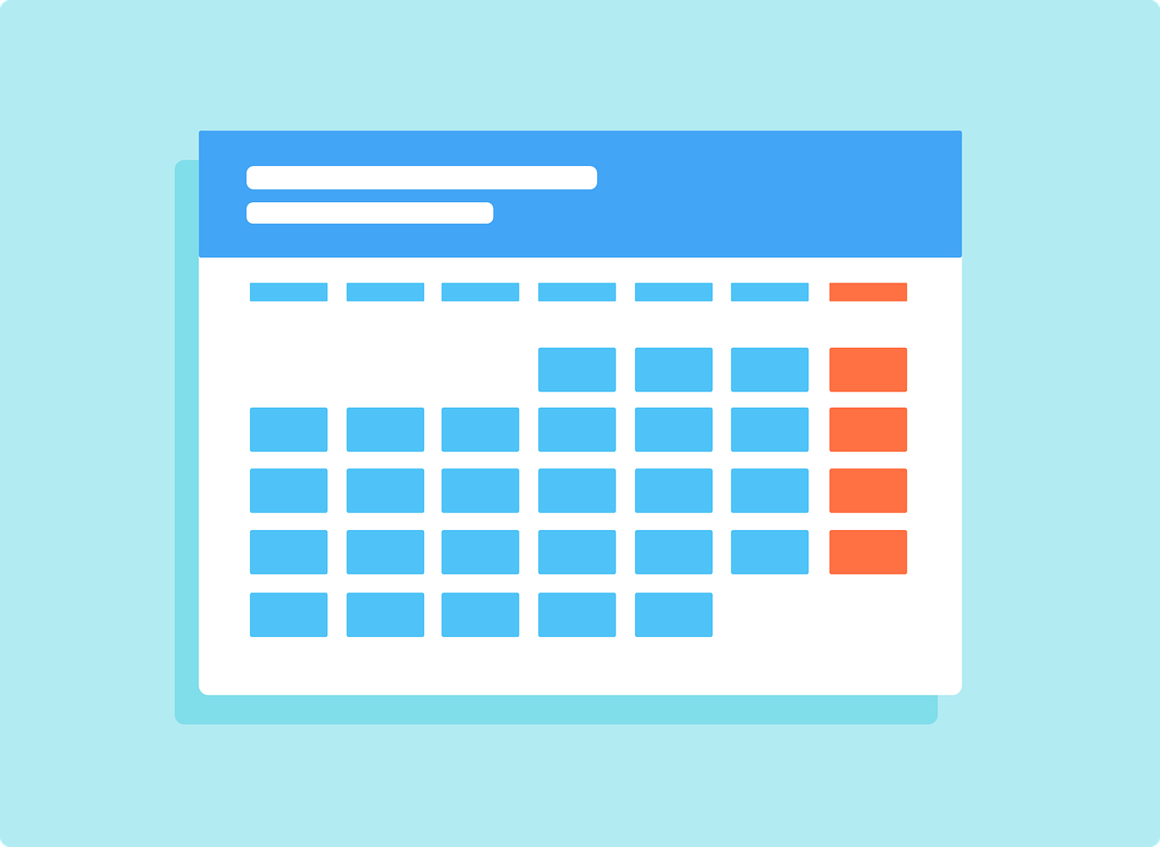 illustration of a generic monthly calendar