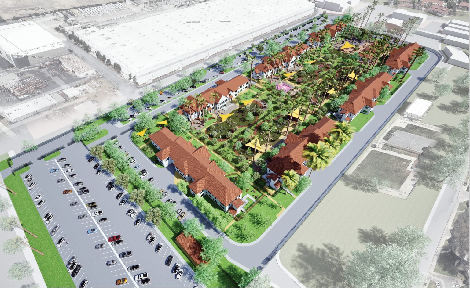 Rendering of Los Angeles County Care Community campus